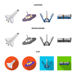 isolated object spaceship and ship logo set vector image