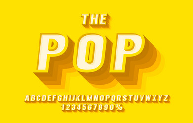 pop retro font set collection letters and numbers vector image