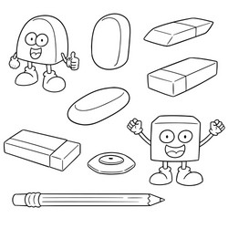 Set of eraser vector