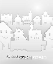 abstract background with old building 3d paper vector image