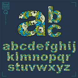 ecology style flowery font typeset made using vector image