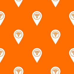 map pin pointer with wi fi symbol pattern seamless vector image