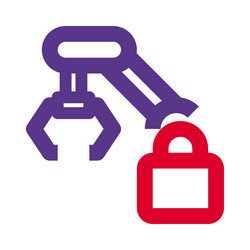 robotic arm with innovative security lock system vector image