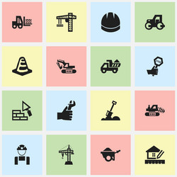 set of 16 editable structure icons includes vector image