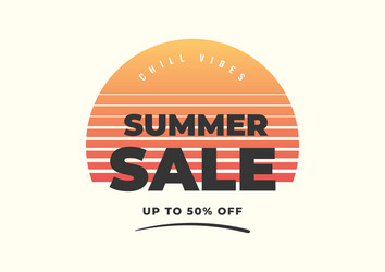 summer sale vintage minimal banner template vector