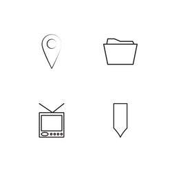 User interface linear icons set simple outline vector