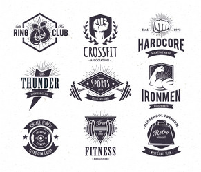 Vintage Gym Emblems Vector Image