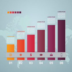 bar chart graph steps diagram statistical vector image