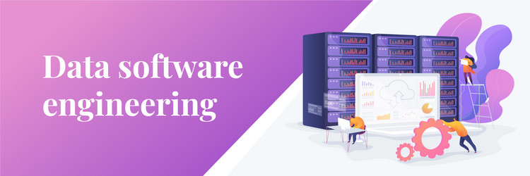 big data developer web banner concept vector image