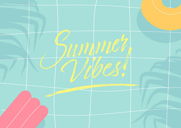 Summer vibes calligraphic inspirational quote vector