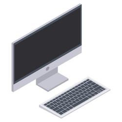 flat isometric desktop computer pc icon vector image
