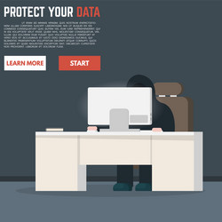 hacker trying to steal data vector image