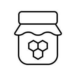 Honey glass jar icon outline sign vector