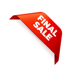 red banner ribbon corner final sale vector