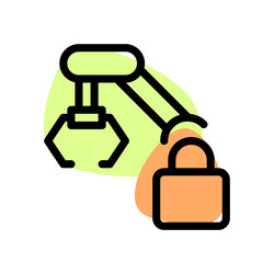 robotic arm with innovative security lock system vector image