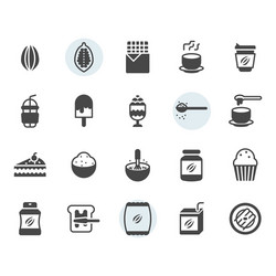 Cocoa icon and symbol set in glyph design vector