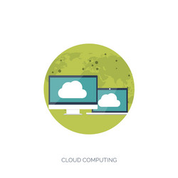 Flat cloud computing vector