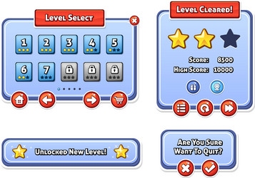 Game UI Templates - Pixel Style vector image