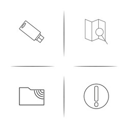 internet technologies simple linear icons set vector image