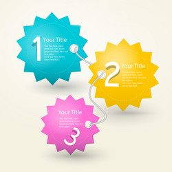 one two three colorful paper progress steps for tu vector image