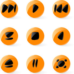 Smooth media player buttons vector