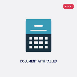 two color document with tables icon from user vector