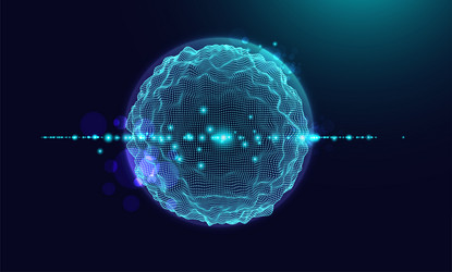 abstract sphere background with waves 3d surface vector image