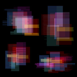glitch elements set digital pixel noise color vector image