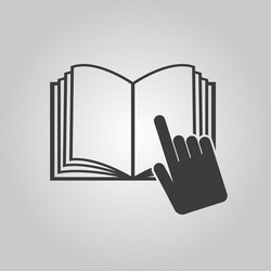 Open book icon manual and tutorial vector