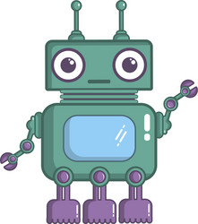 Robotic toy icon cartoon style vector