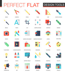 set of flat app design tools icons vector image