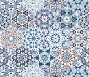 set of hexagonal elements vector image