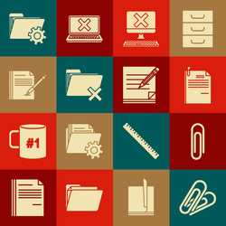 set paper clip file document and computer vector image