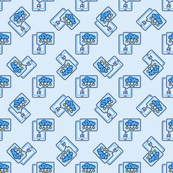 smartphone with ai cloud speech bubble artificial vector image