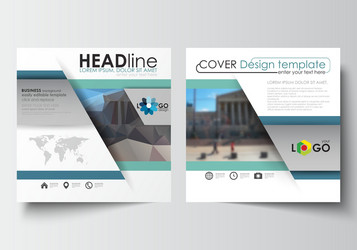 Templates for square design brochure magazine vector