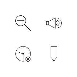 User interface linear icons set simple outline vector