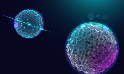 abstract sphere background with waves 3d surface vector image