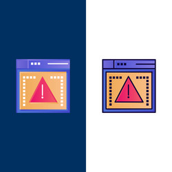 computing coding error icons flat and line filled vector image