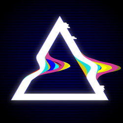 Distorted Glitch Triangle Frame vector image