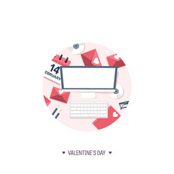 flat background with computer vector image