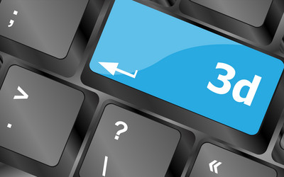 3d words symbol on a button keyboard vector image