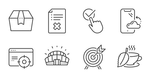 archery reject file and checkbox icons set seo vector image