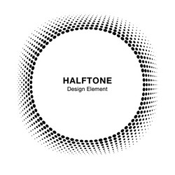convex distorted abstract halftone circle frame vector image