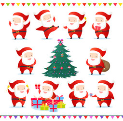 Merry Christmas Santas Vector Image