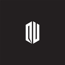 ou logo monogram with hexagon shape style design vector image