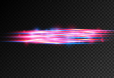 Horizontal light rays flash red line Royalty Free Vector