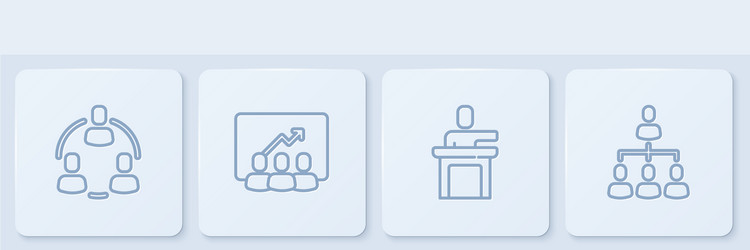 set line project team base speaker and hierarchy vector image