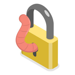3d isometric flat set of hacker icons item vector image
