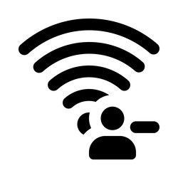 deleting user name from the wireless network vector image