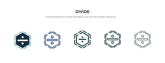 divide icon in different style two colored vector image